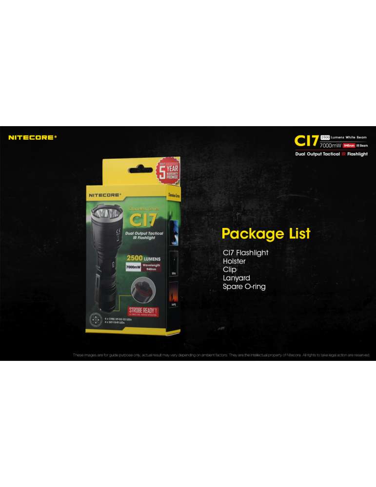 CI7 lampe infra rouge 7000mW et lumière blanche 2500LM