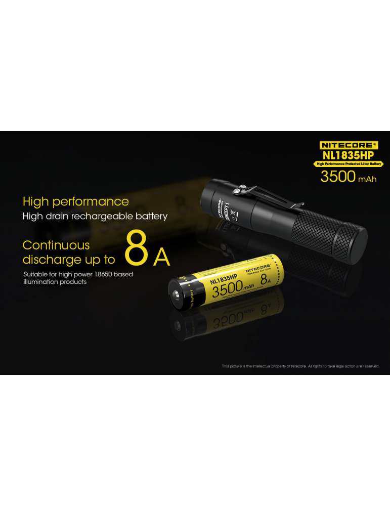NL1835HP batterie 18650 haute performance 3500mAh 8A