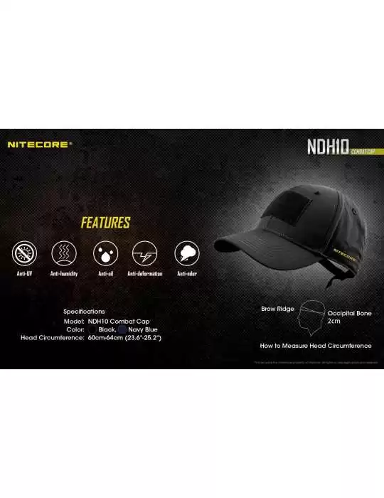 NDH10 lichte en comfortabele tactische pet met klittenband - NITECORE–NITECORE BELUX