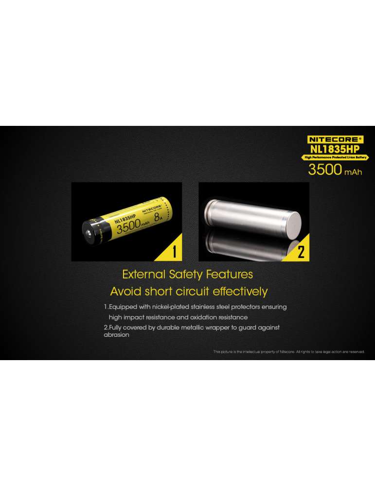 NL1835HP batterie 18650 haute performance 3500mAh 8A