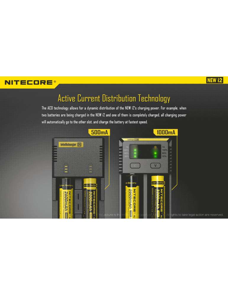 New i2 chargeur pour 18650 et pile type AA AAA C D