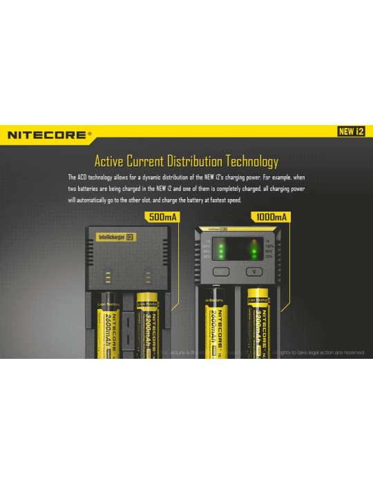 New i2 chargeur pour 18650 et pile type AA AAA C D