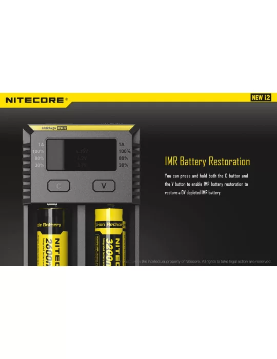 New i2 chargeur pour 18650 et pile type AA AAA C D–NITECORE BELUX