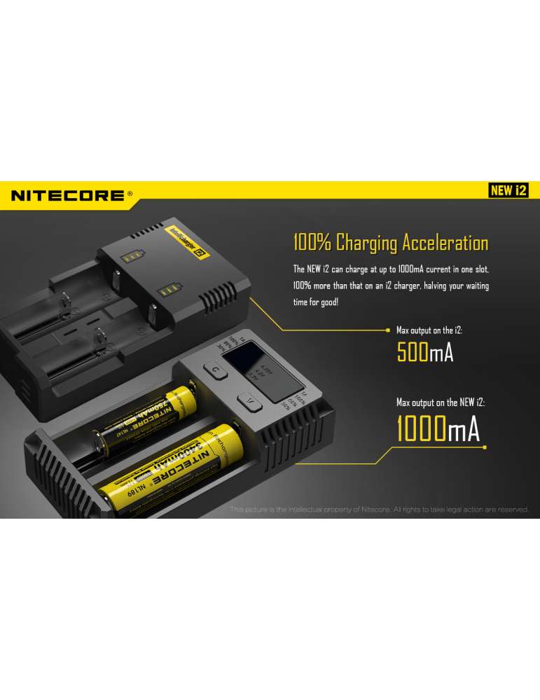 New i2 chargeur pour 18650 et pile type AA AAA C D