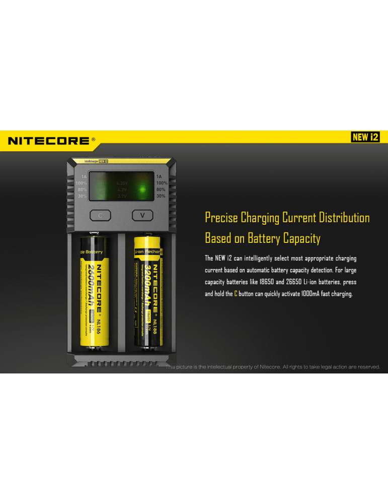 New i2 chargeur pour 18650 et pile type AA AAA C D