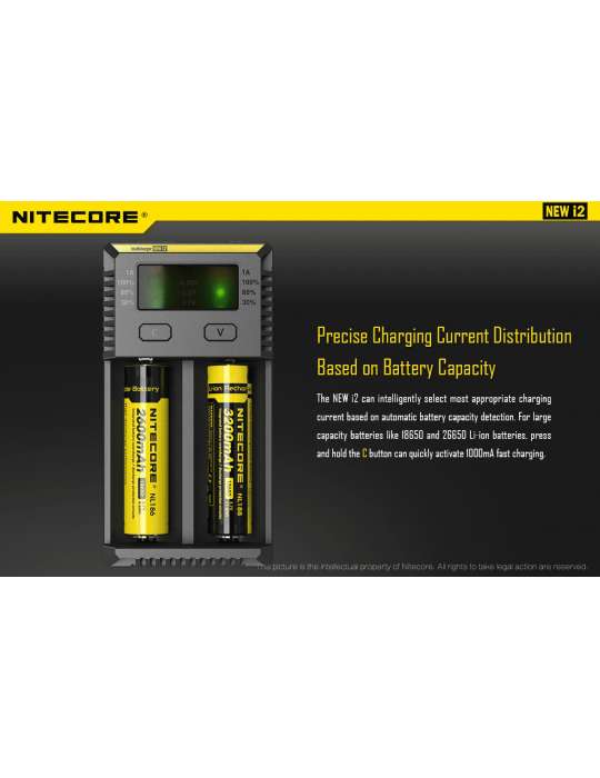 New i2 chargeur pour 18650 et pile type AA AAA C D