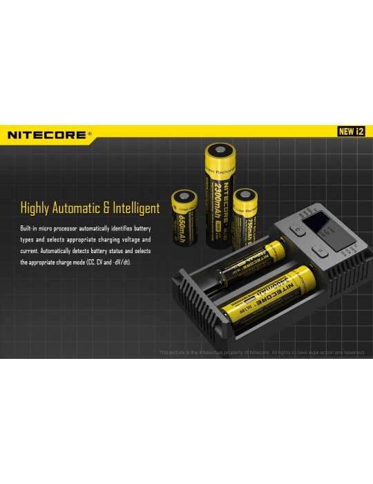New i2 chargeur pour 18650 et pile type AA AAA C D