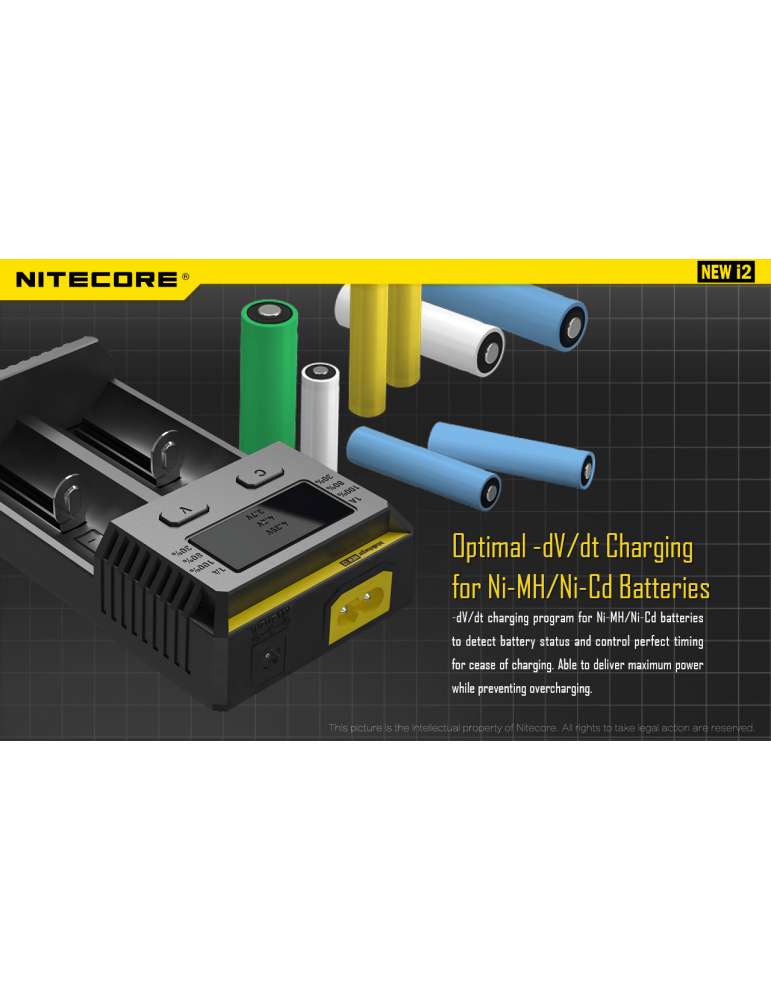 New i2 chargeur pour 18650 et pile type AA AAA C D