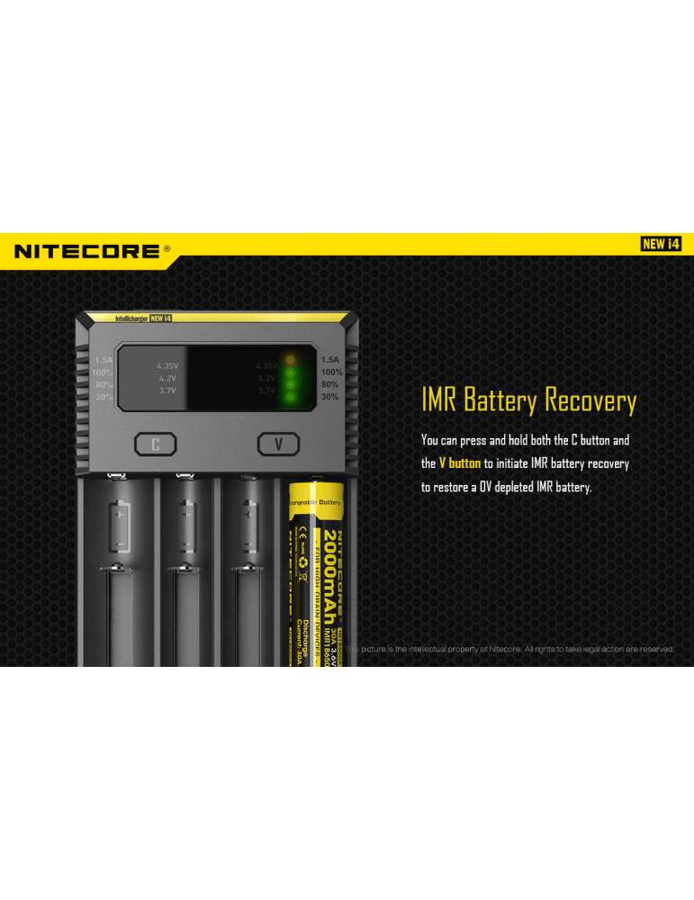 New i4 chargeur quadruple pour 18650 et pile AA AAA C D