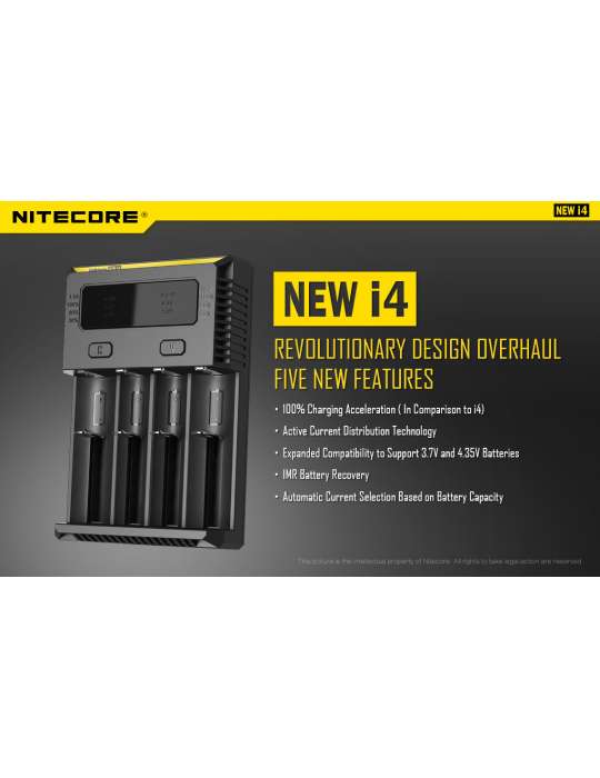 New i4 chargeur quadruple pour 18650 et pile AA AAA C D