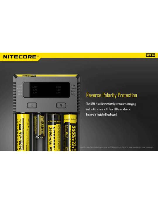 New i4 chargeur quadruple pour 18650 et pile AA AAA C D