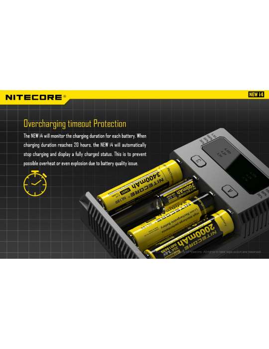 New i4 chargeur quadruple pour 18650 et pile AA AAA C D