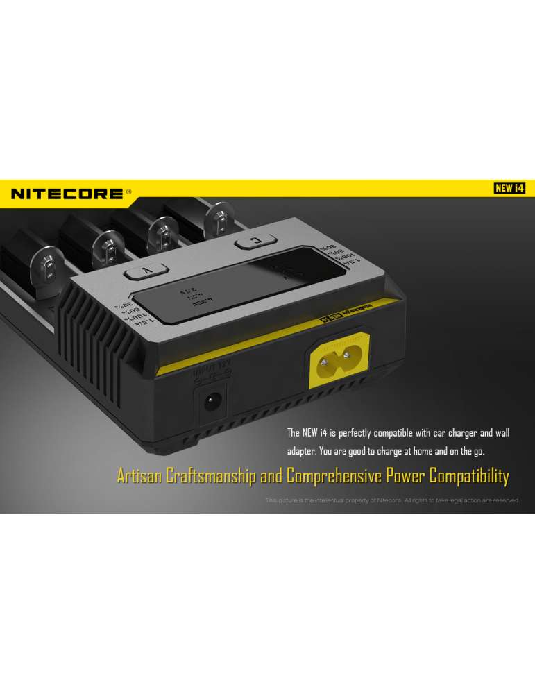 New i4 chargeur quadruple pour 18650 et pile AA AAA C D