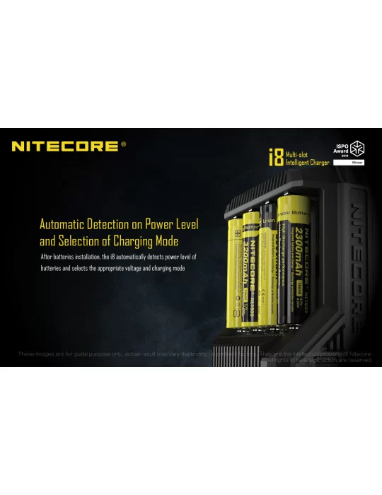 i8 8-slots oplader voor 18650 en AA AAA C D batterijen–NITECORE BELUX