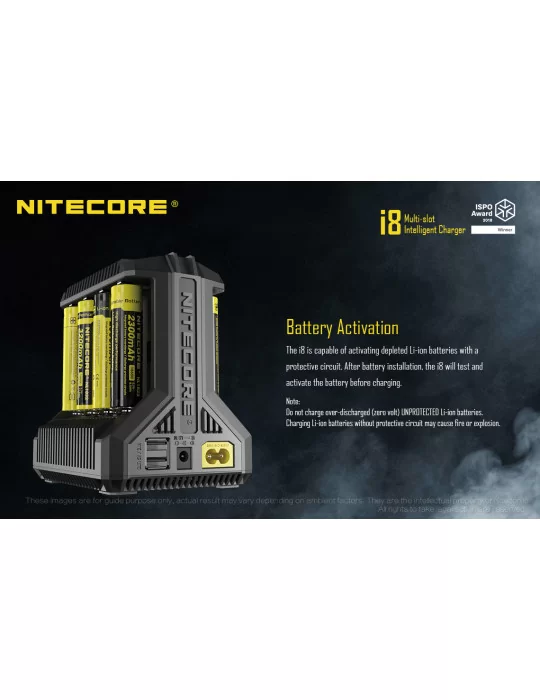 i8 8 slot charger for 18650 and AA AAA C D batteries–NITECORE BELUX