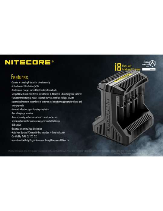 i8 chargeur 8 slots pour 18650 et piles AA AAA C D