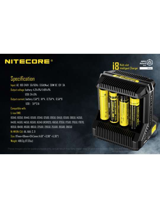 i8 chargeur 8 slots pour 18650 et piles AA AAA C D