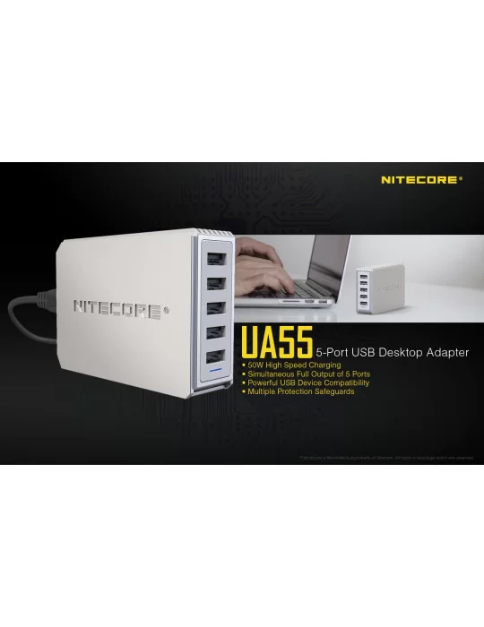 UA55 5-slot 50W multi-USB charger–NITECORE BELUX