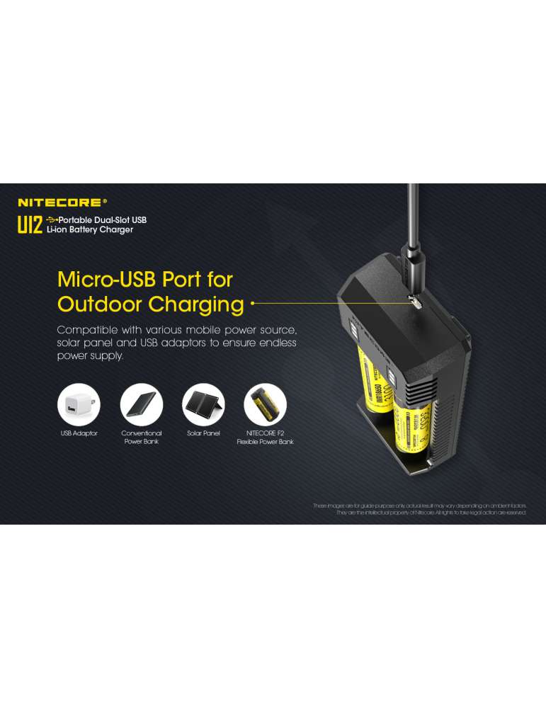 UI2 chargeur USB 2 slot pour 18650 et 21700