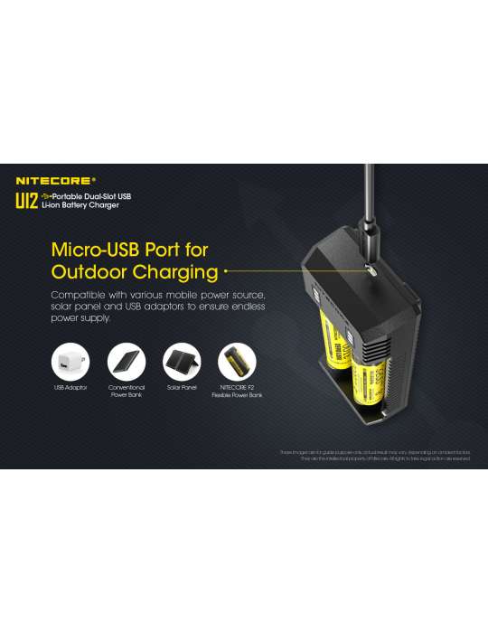 UI2 chargeur USB 2 slot pour 18650 et 21700