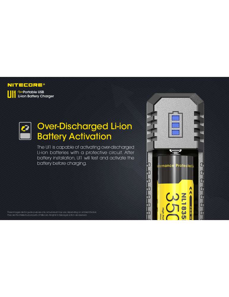 UI1 chargeur unitaire USB pour 18650 et 21700