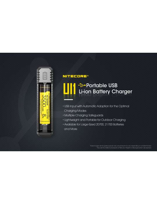UI1 chargeur unitaire USB pour 18650 et 21700