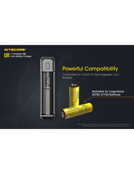 UI1 chargeur unitaire USB pour 18650 et 21700