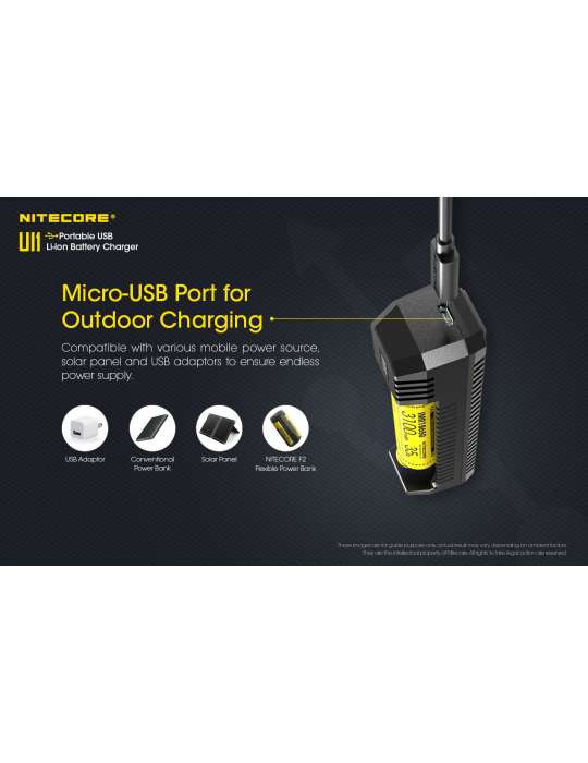 UI1 chargeur unitaire USB pour 18650 et 21700