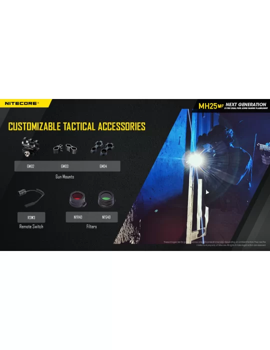 Hunting kit MH25V2 green red filter remote switch–NITECORE BELUX