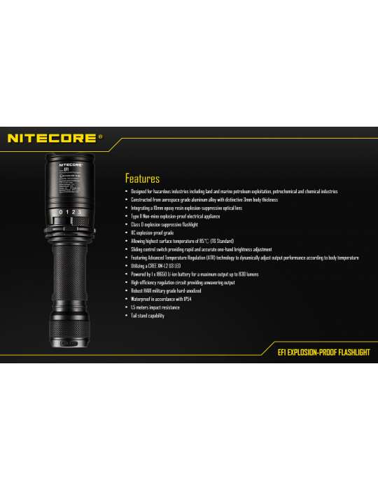 EF1 lampe de poche ATEX 830LM batterie inclue