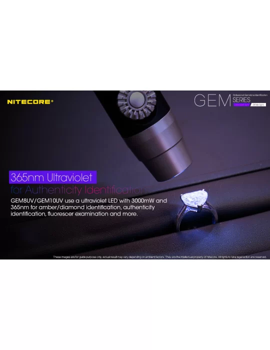 GEM10UV UV-lamp 365nm 3000mW–NITECORE BELUX