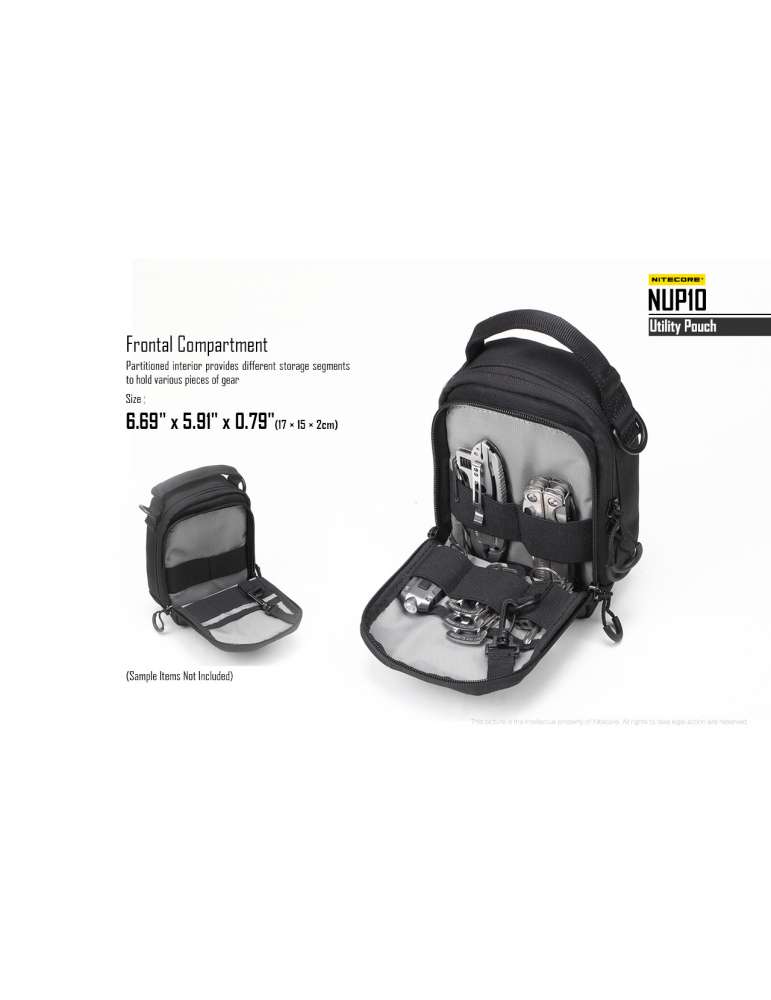 NUP10 pochette sac bandoulière noir système molle
