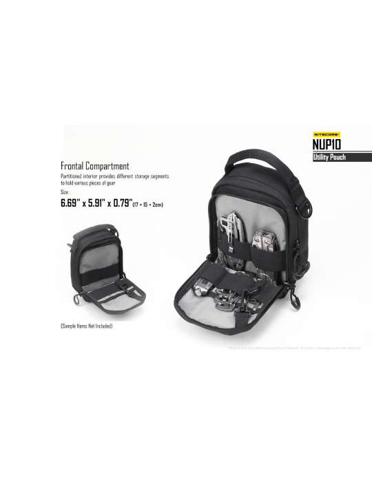 NUP10 pochette sac bandoulière noir système molle