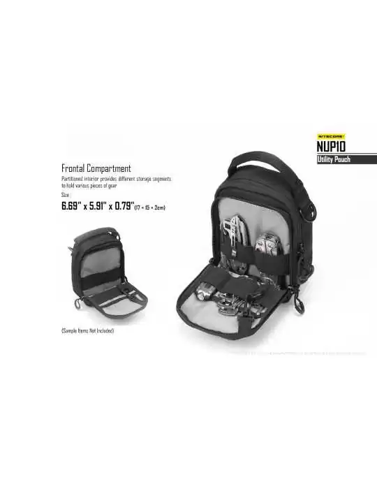 NUP10 utility pouch black Molle system–NITECORE BELUX