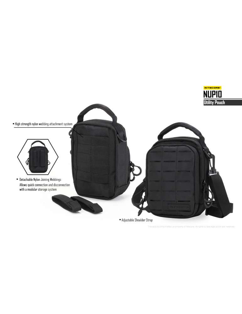 NUP10 pochette sac bandoulière noir système molle