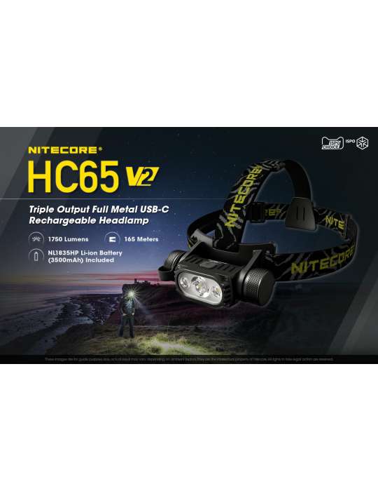 HC65 V2 headlamp 1750LM secondary red LED