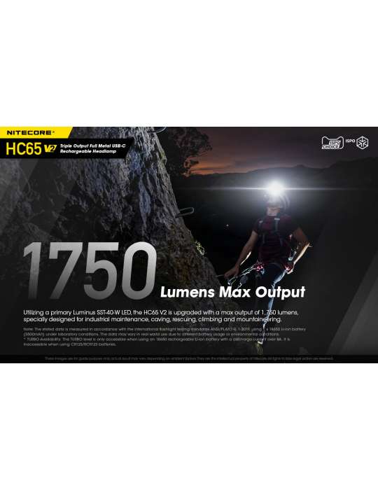 HC65 V2 headlamp 1750LM secondary red LED