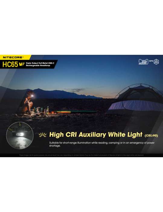 HC65 V2 lampe frontale 1750LM LED rouge secondaire