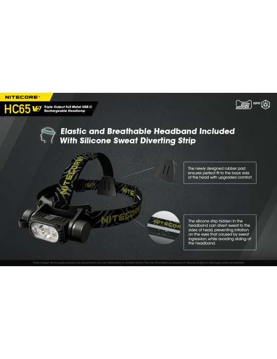 HC65 V2 headlamp 1750LM secondary red LED