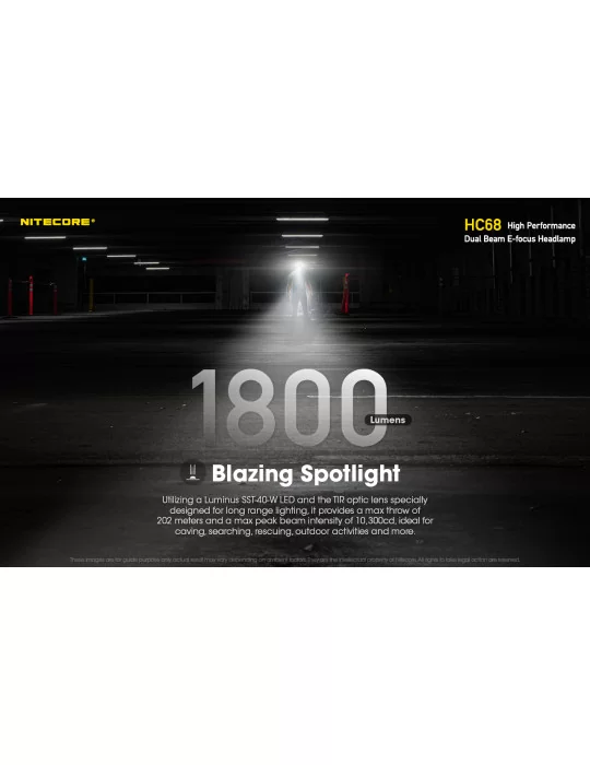 HC68 headlamp 2000LM secondary red LED–NITECORE BELUX