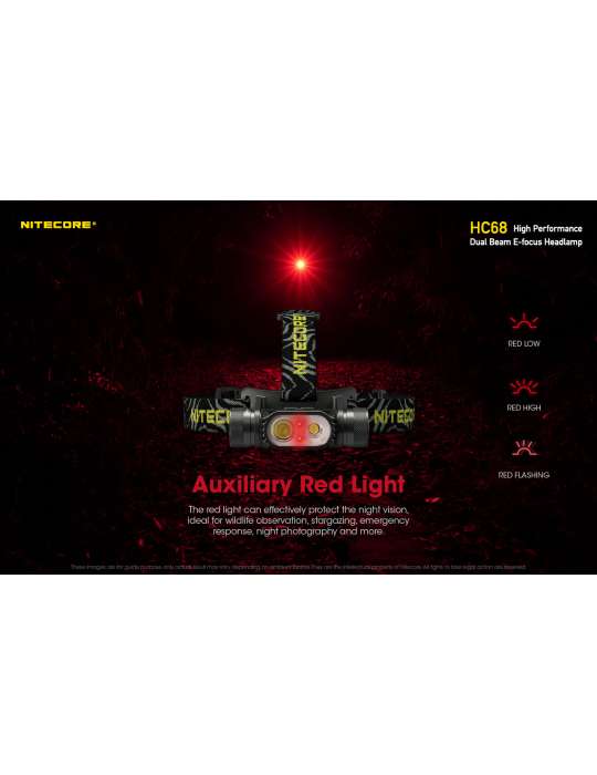 HC68 koplamp 2000LM secundaire rode LED
