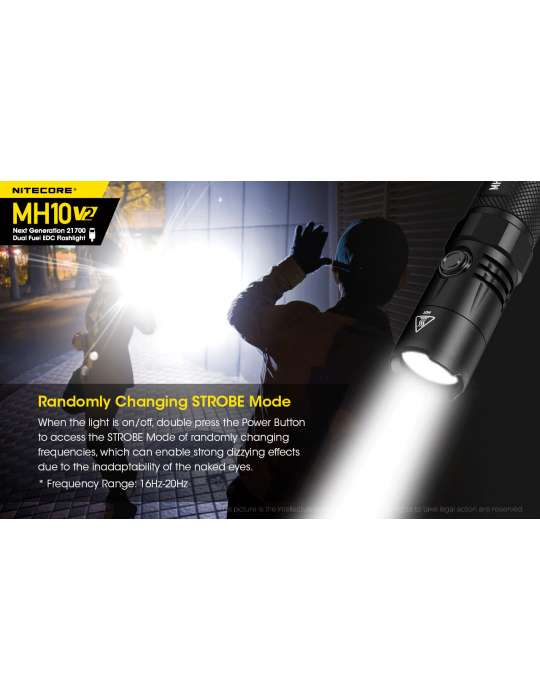 MH10V2 lampe torche 1200LM rechargeable USB