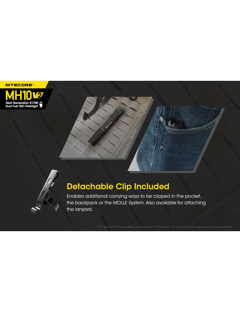 MH10V2 lampe torche 1200LM rechargeable USB