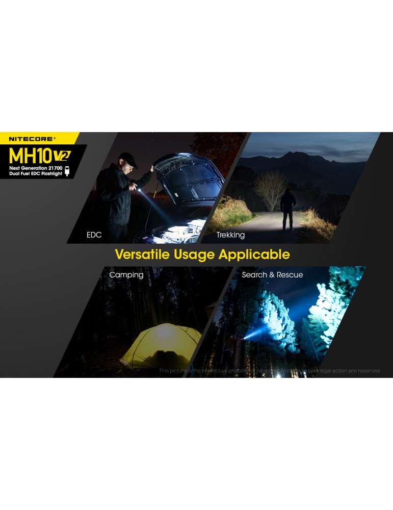 MH10V2 lampe torche 1200LM rechargeable USB