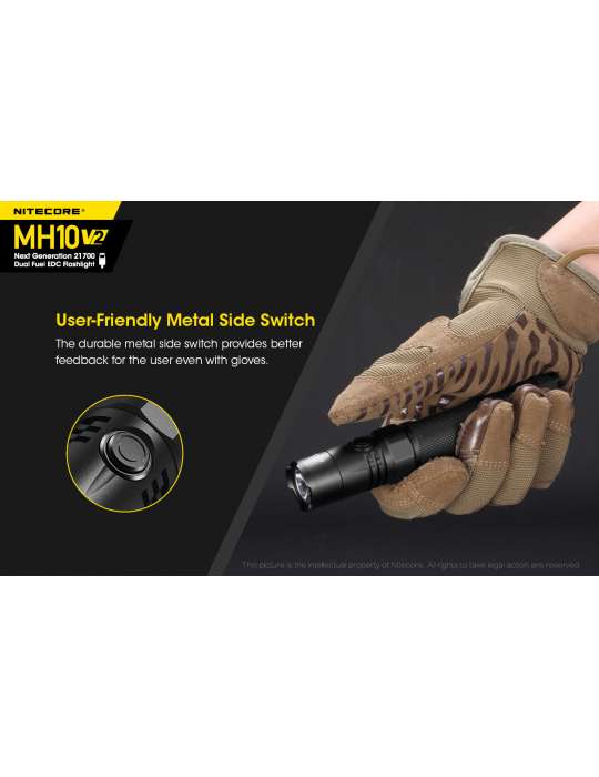 MH10V2 lampe torche 1200LM rechargeable USB