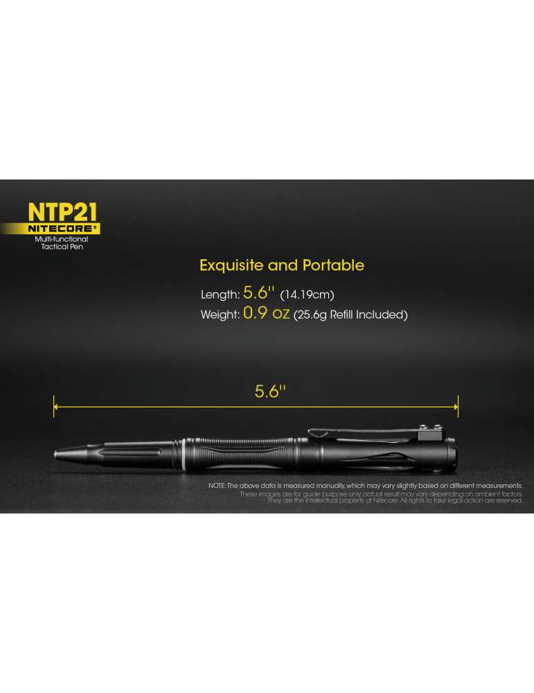 NTP21 stylo tactique aluminium noir