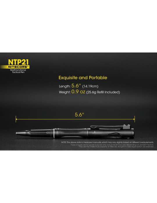 NTP21 stylo tactique aluminium noir