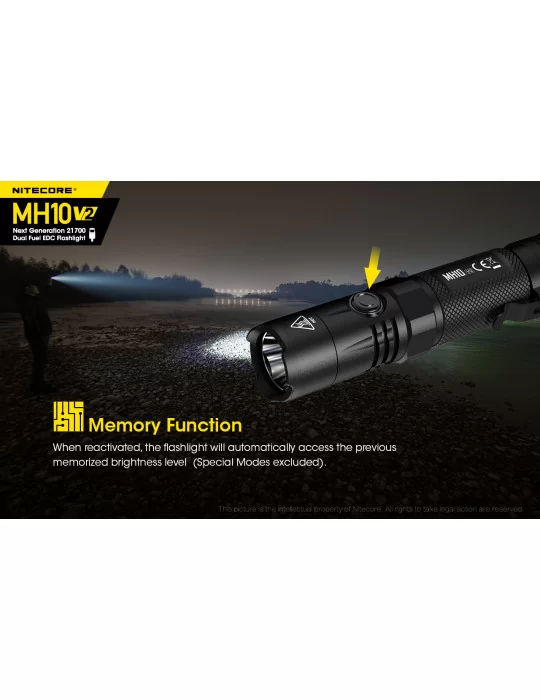 MH10V2 lampe torche 1200LM rechargeable USB–NITECORE BELUX