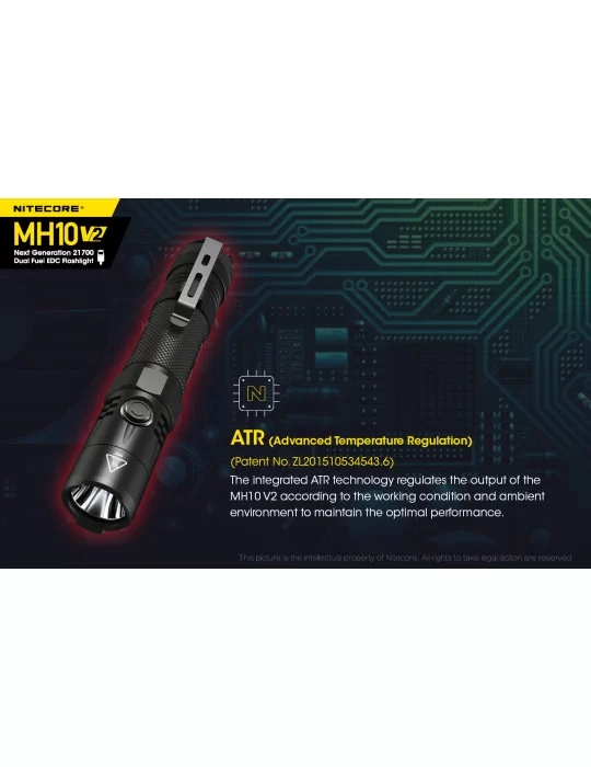 MH10V2 1200LM USB rechargeable flashlight–NITECORE BELUX