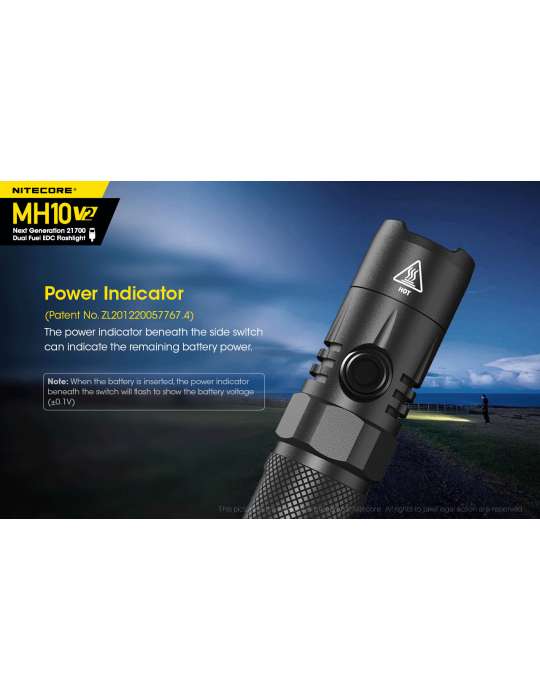 MH10V2 lampe torche 1200LM rechargeable USB